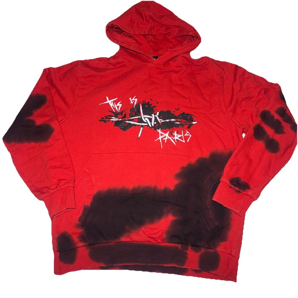 Eleven Paris XL Hoodie Red Big Logo In Front Y2K Style